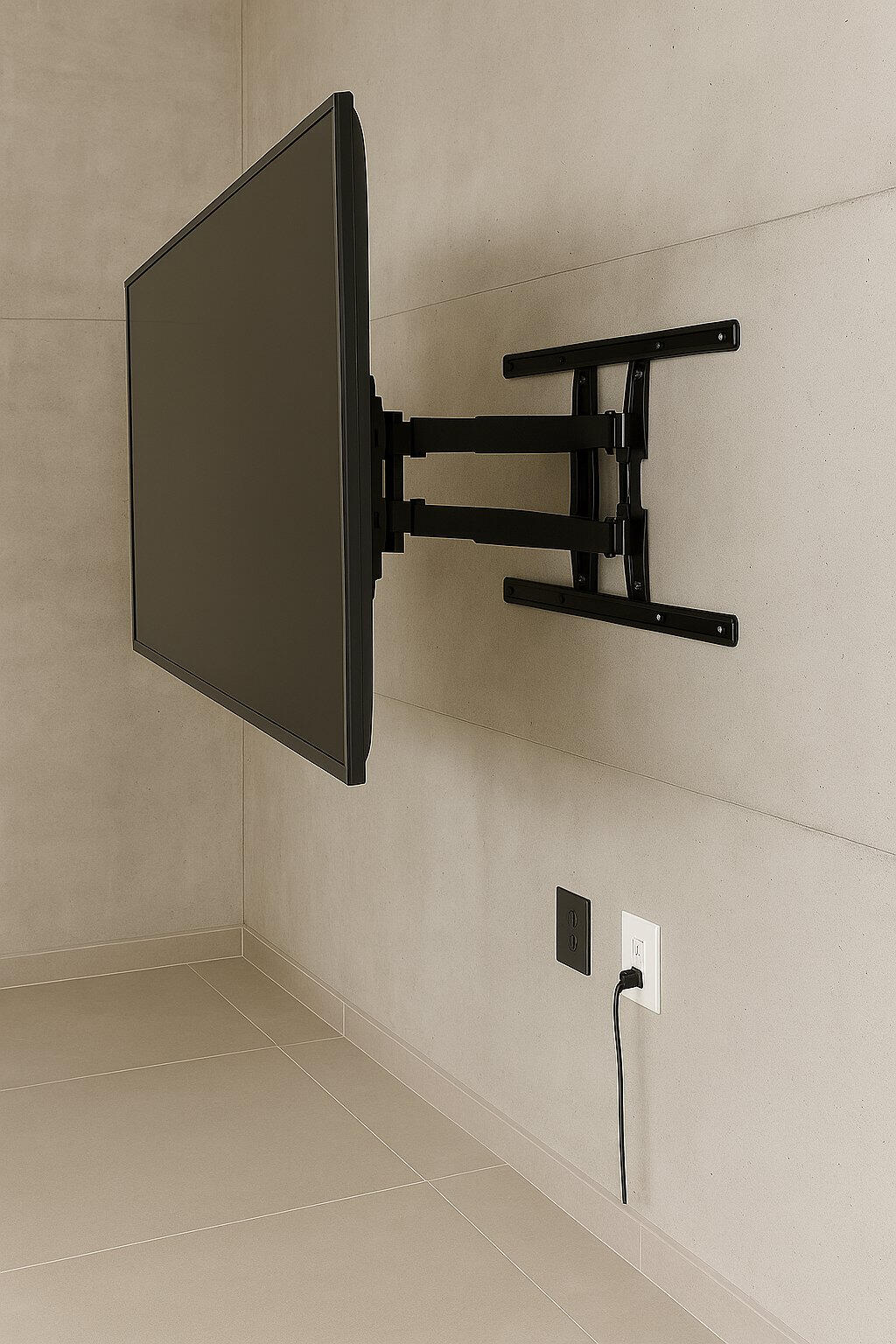 75 inch full motion on concrete wall full motion Concrete wall installation brooklyn